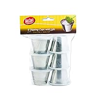 Tablecraft 2.5 oz Dipping Cups with Lids, 2.5-Ounce , 6 Pack, Silver