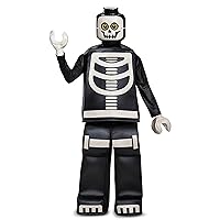 Disguise Lego Skeleton Prestige Costume, Black, Medium (7-8)