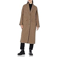 Pendleton Women's Brooklyn Wool Coat, Tan Mix Multi Check, Medium