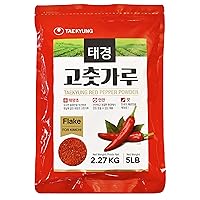 Taekyung Chili Powder For Kimchi (Flake, 5LB) - Korean Gochugaru. Red Pepper Spice Seasoning for Asian Food. MSG Free.