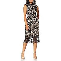 Dress the Population Women's Claudette Lace Sheath Midi Dress