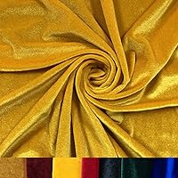 Stretch Velvet Fabric by The Yard: Yellow 63