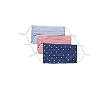 Perry Ellis Standard Reusable Pleated Woven Fabric Face Masks (Pack of 3, Assorted Prints and Colors)