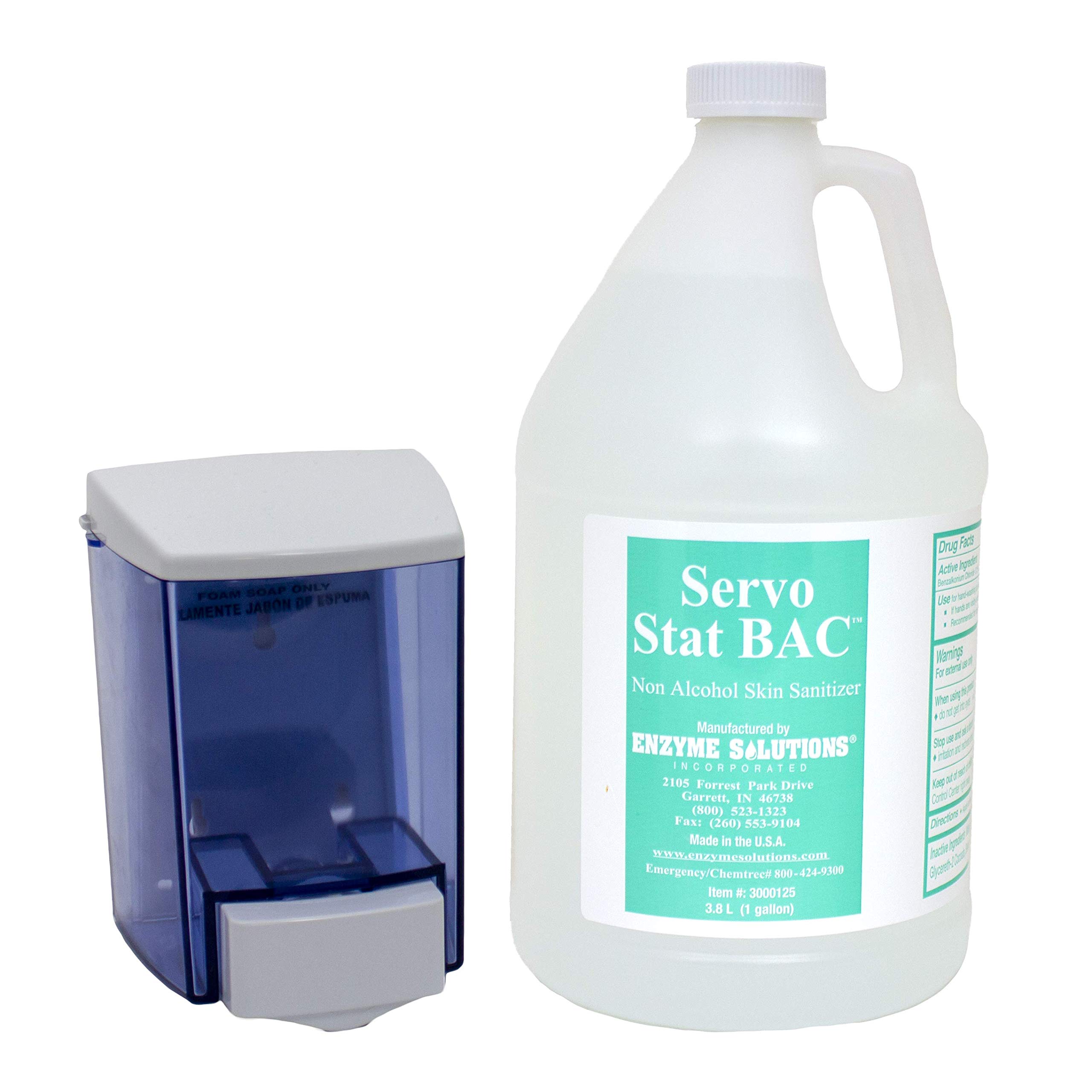 Enzyme Solutions Servo-Stat BAC Non-Alcohol Foam Hand Sanitizer and Dispenser