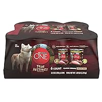 Purina ONE True Instinct Classic Ground Grain-Free Formulas With Real Turkey and Venison, and With Real Chicken and Duck High Protein Wet Dog Food Variety Pack - (Pack of 6) 13 oz. Cans