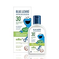 BLUE LIZARD KIDS Mineral Sunscreen with Zinc Oxide, SPF 30+, Water Resistant, UVA/UVB Protection with Smart Bottle Technology - Fragrance Free, Reef Safe Bottle, Unscented, 5 Fl.Oz