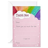 Hallmark Kids Fill in The Blank Thank You Cards, Rainbow (20 Cards with Envelopes) (5STZ1022)