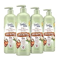 Suave Kids Naturals 3in1 Shampoo Conditioner Body Wash with Shea Butter 4 Pack Kids 3 in 1 Dermatologist-Tested and Tear-Free Shampoo Conditioner Bodywash 16.5 oz