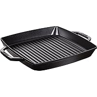 STAUB Cast Iron, Grill Pan with Two Handles, Black, 33 cm
