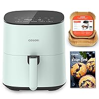 COSORI Air Fryer Pro LE 5-Qt Airfryer, With 20PCS paper liners, 10 Functions that Dry, Bake, Roast &Preheat, Shake Reminder, Up to 450℉, 85% Oil less, Compact, 130+ Recipes, Dishwasher Safe, Green