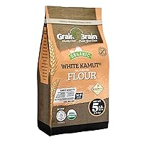 Grain Brain Organic White Kamut Flour (5 lb) Khorosan Wheat All Purpose Flour