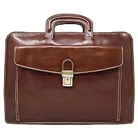 Floto Luggage Milano Leather Laptop Sleeve, Brown, Medium