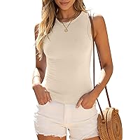 ANRABESS Womens High Neck Tank Tops Stretchy Sleeveless Racerback Sexy Slim Fit Basic Tee Shirts Y2K Trendy Summer Outfits