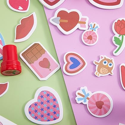 JOYIN 700+ Pcs Valentines Day Party Favor Supplies Craft Set, Foam Stickers for Kid, Tattoos, Stampers & Stickers for Decorations, Photo Props, School Classroom Holiday Exchange Game Prizes, Art Craft