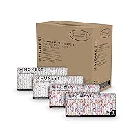The Honest Company Clean Conscious Diapers | Plant-Based, Sustainable | Rose Blossom + Tutu Cute | Super Club Box, Size 1 (8-14 lbs), 136 Count