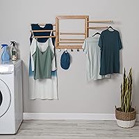 Honey-Can-Do Wall-Mounted Swivel Clothes Drying Rack DRY-09386 Natural