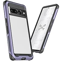 Ghostek ATOMIC slim Clear Google Pixel 7 Pro Case with Aluminum Metal Bumper Premium Rugged Heavy Duty Shockproof Protection Tough Protective Phone Covers Designed for 2022 Pixel 7 Pro (6.7