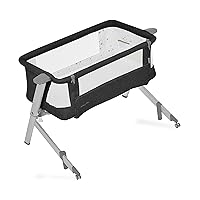 Skylar Bassinet and Beside Sleeper in Black, Lightweight and Portable Baby Bassinet, Five Position Adjustable Height, Easy to Fold and Carry Travel Bassinet, JPMA Certified