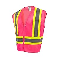 Radians SV22-1 Economy Type O Class 1 Safety Vest Size Large, Pink Mesh with Contrasting Tape - 1 Each