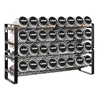 JONYJ Expandable Spice Rack Organizer for Cabinet, 4-tier Black Frosted Iron Countertop Stackable Seasoning Rack for Drawer, Wall Mount