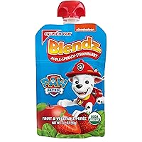 Blendz Paw Patrol Organic Fruit Purée Pouch (pack of 18) - Gluten Free and No Sugar or GMO Added - Apple Spinach Strawberry 3.2 oz.