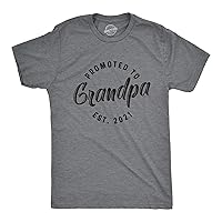Crazy Dog Mens Promoted to Grandpa 2024 2023 2022 Graphic T Shirt New Baby Family Tee
