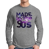 Awkward Styles Men's Made in The 90's Long Sleeve T Shirt Tops Galaxy Gift for Birthday Funny Saying