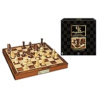 KASPAROV International Master Chess Set, Strategy Game, Wooden Folding Chess Board with Magnetic Closure, Gold Finished Kasparov Nameplate