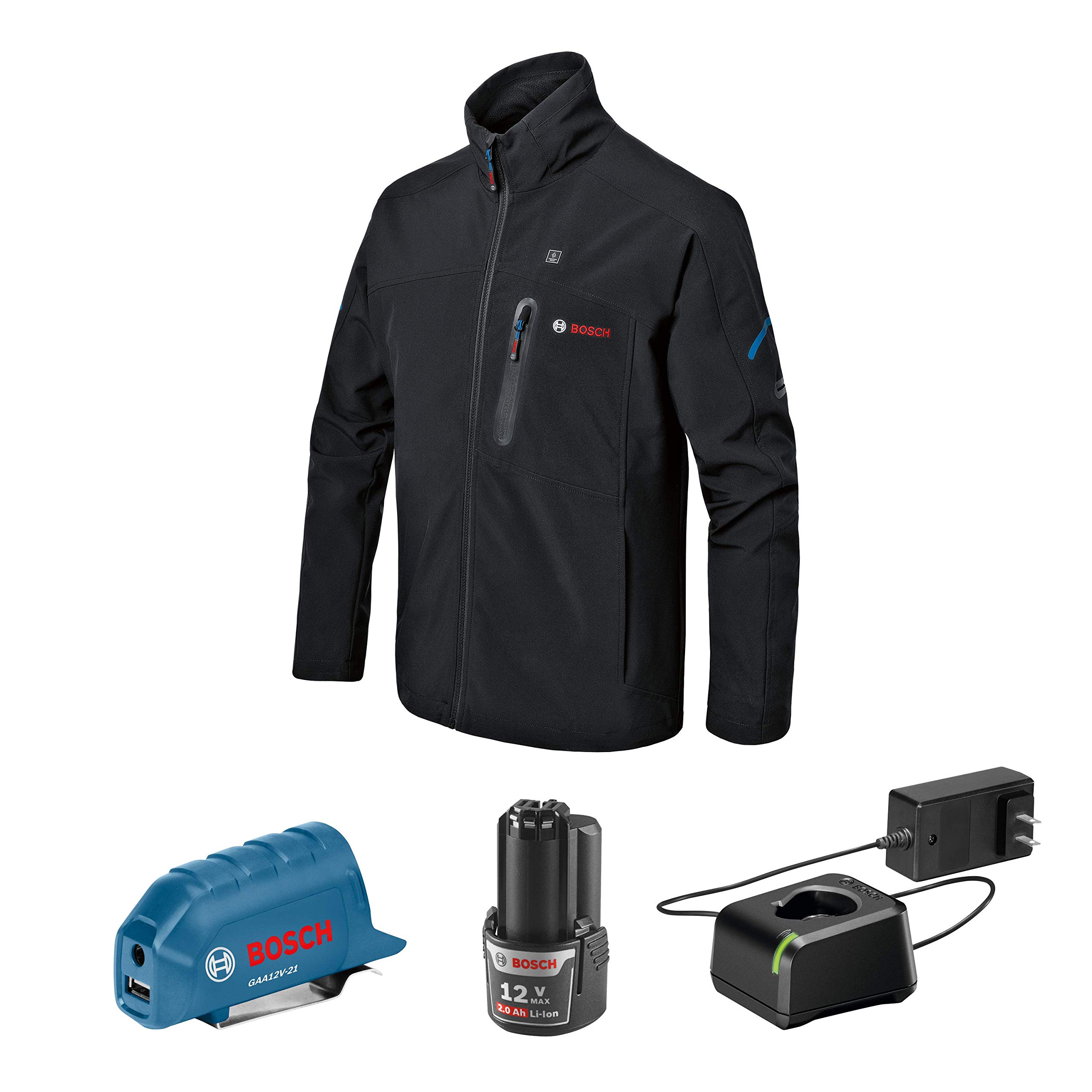 BOSCH GHJ12V-20XXLN12 12V Max Heated Jacket Kit with Portable Power Adapter - Size 2X Large