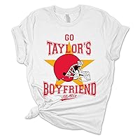 Womens Funny Tshirt Go Taylors Boyfriend Kelce Football Short Sleeve Tshirt Graphic Tee