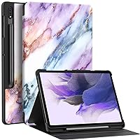 Galaxy Tab S8+/S7 FE/S7 Plus Case with S Pen Holder [SM-X800/X806/T730/T736B/T970/T975] - Shockproof Stand Folio Case for Samsung Tab S8+ 2022/S7 FE 2021/S7 Plus 2020 12.4