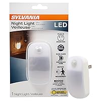 SYLVANIA LED Mini Automatic Plug-In Night Light with Sensor, Motion Activated, Dusk to Dawn, Warm White, Plug-In Type - 1 Pack (64988)