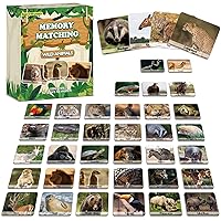 gisgfim 50 Pairs Memory Matching Game Wild Animals Concentration Memory Card Matching Games