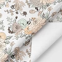 WRAPAHOLIC Wrapping Paper Roll - The Vintage Floral Printed on White Pearlized Paper,Perfect for Wedding, Birthday, Holiday, Baby Shower Wrap - 30 inch x 33 feet
