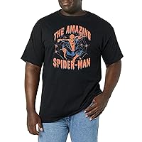 Marvel Big & Tall Comics Retro Spidey Font Drip Men's Tops Short Sleeve Tee Shirt