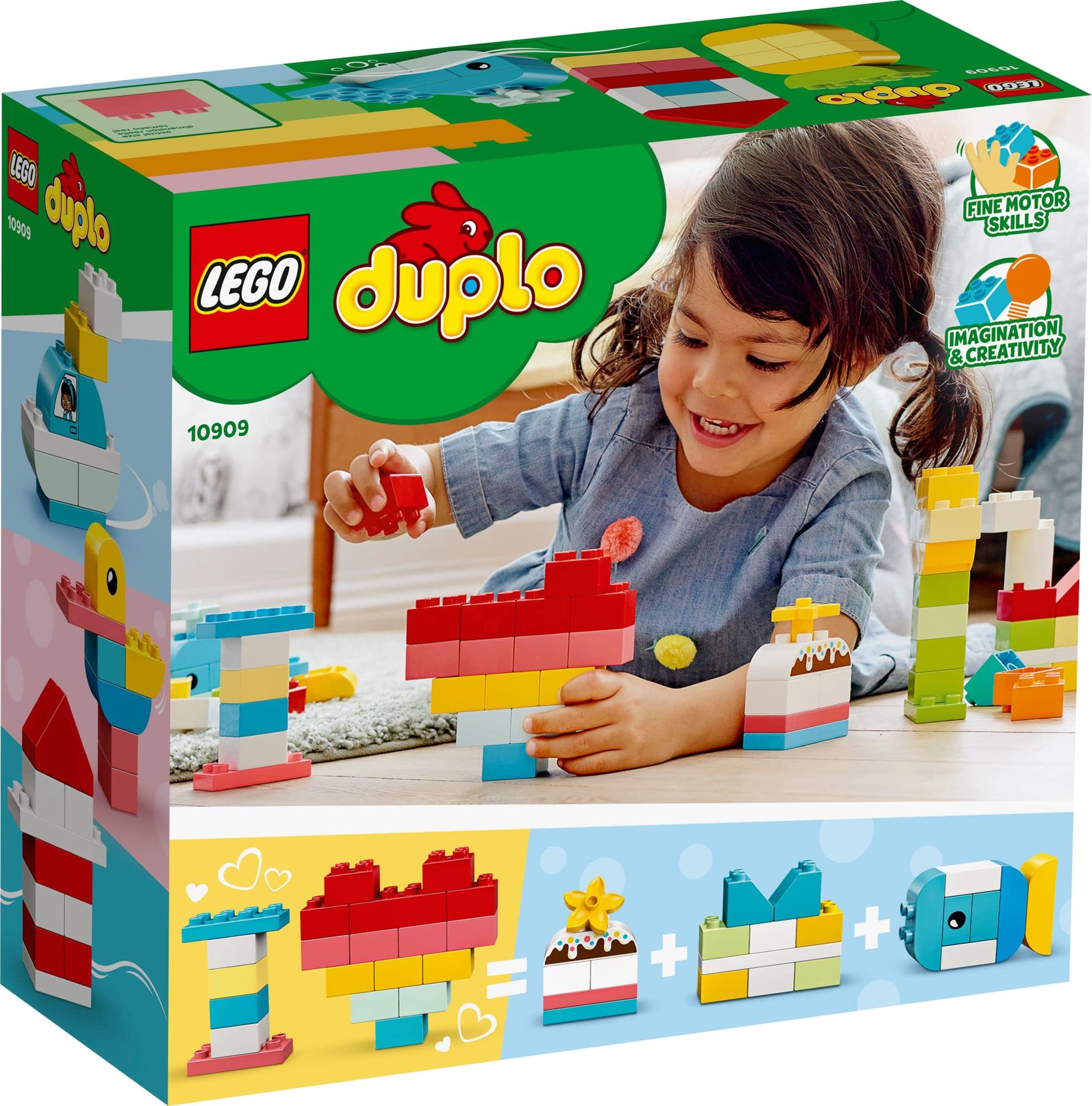 LEGO DUPLO Classic Heart Box 10909, First Bricks Building Toy, Educational Activity and Development Set, Early Learning Toys for Toddlers 1.5-3 Years Old