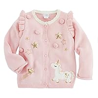 Mud Pie Girls' Kids Baby Magical Unicorn Dreams Cardigan Sweater