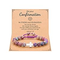 UPROMI Cross Bracelet for Girls Baptism First Communion Confirmation Gifts for Teen Girls