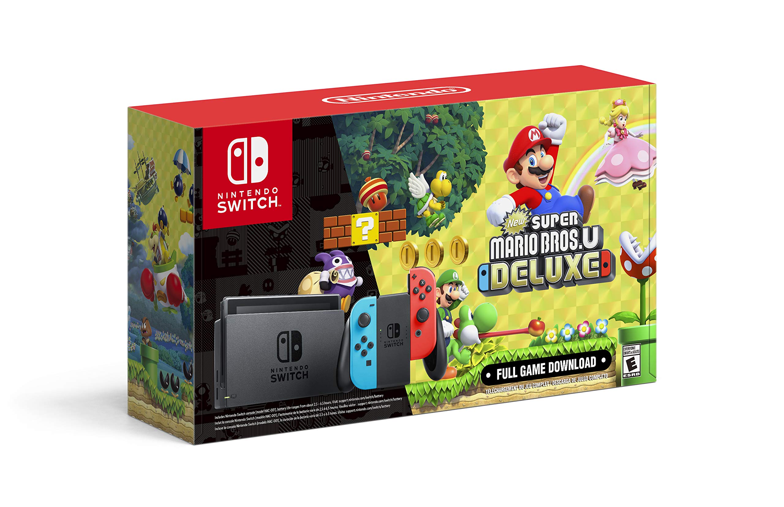 Mua Nintendo Switch with Neon Blue and Neon Red Joy-Con + New Super Mario  Bros. U Deluxe (Full Game Download) - Switch Console trên Amazon Mỹ chính  hãng 2023 | Fado
