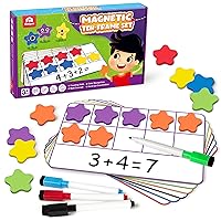 Magnetic Ten-Frame Set, Math Manipulative EVA Number Counting Games, Montessori Educational Toy Gift for Kindergarten Classroom Kids 3 4 5 Year Old