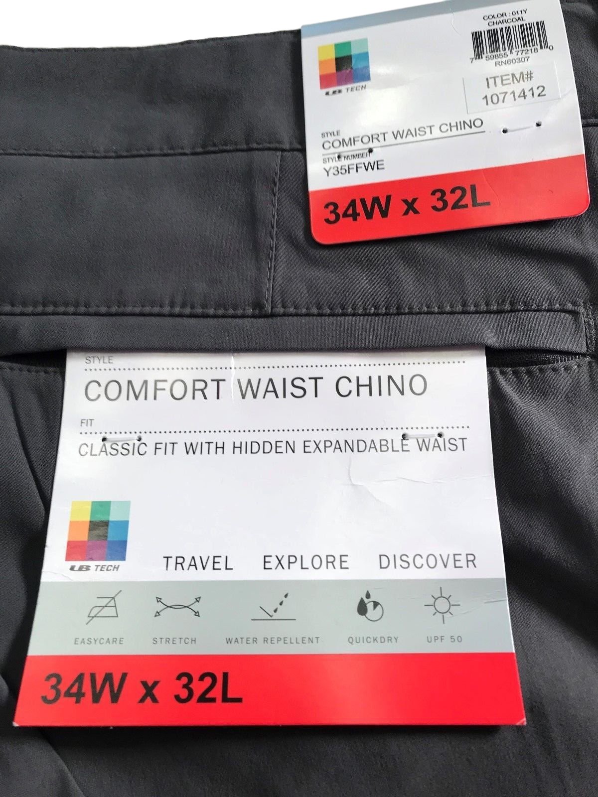 Unionbay Men's Rainier Lightweight Comfort Travel Tech Chino Pants