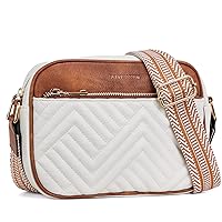 Quilted Crossbody Bags for Women Vegan Leather Purses Small Shoulder Handbags with Wide Strap
