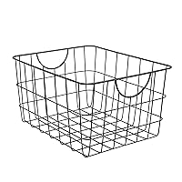 Spectrum Utility Wire Basket (Black) - Storage Bin & Décor for Bathroom, Closet, Pantry, Under Sink, Toy, Shelf, Kitchen, & Nursery Organization