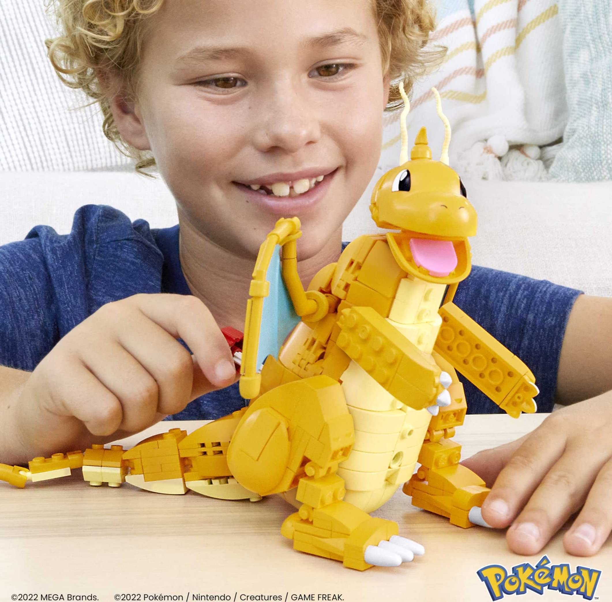 MEGA Pokémon Action Figure Building Toys For Kids, Dragonite With 388 Pieces And Wing Flapping Motion, Age 9+ Years Old Gift Idea