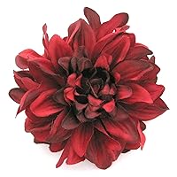 4.5 Inch Deep Red Dahlia Silk Flower Hair Clip