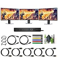 Dell S-Series 27-Inch S2721DGF Gaming Monitor 1440P QHD 2560 x 1440 at 165Hz Resolution, Bundle with 3X Monitors + Dock Station WD22TB4 and More (Renewed)