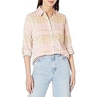 Foxcroft Women's Zoey Long Sleeve with Roll Tab Northern Lights Blouse