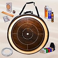 The Maple Marvel Kit - Tournament Style Crokinole Board Game Kit (Meets NCA Standards) (Add a Lazy Susan)