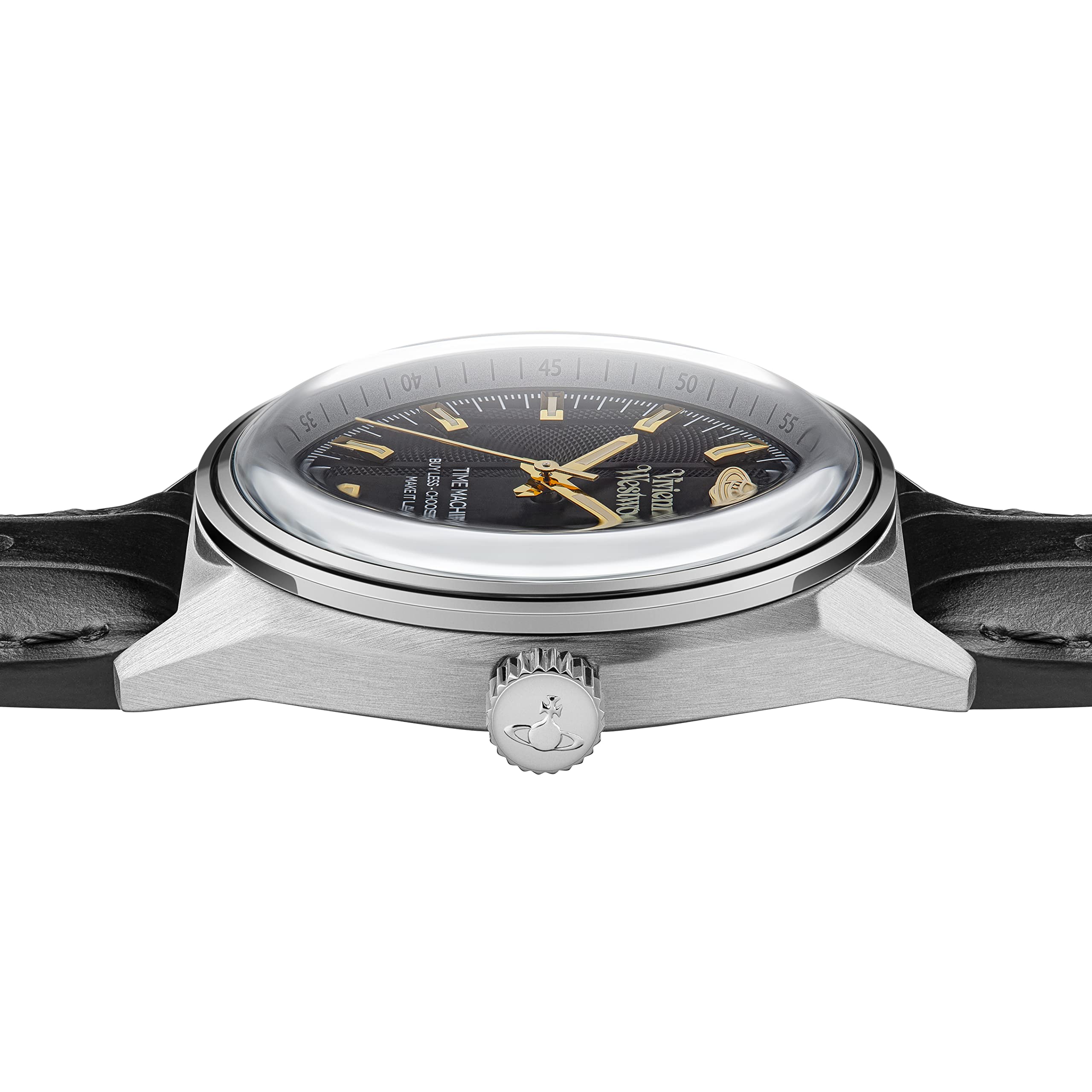 Vivienne Westwood Sydenham Mens Quartz Watch with Black Dial & Leather Strap or Silver Stainless Steel Bracelet
