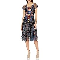Johnny Was Women's Mesh Embroidered Dress